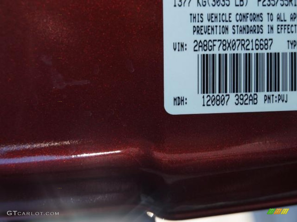 2007 Pacifica Color Code PVJ for Cognac Crystal Pearl Photo #56738255