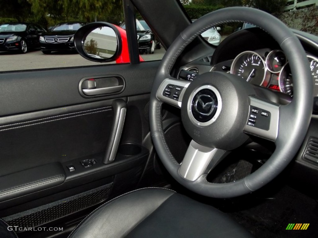 2010 Mazda MX-5 Miata Grand Touring Hard Top Roadster Black Steering Wheel Photo #56738963