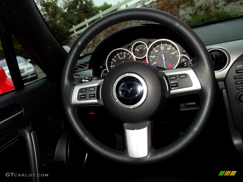 2010 Mazda MX-5 Miata Grand Touring Hard Top Roadster Black Steering Wheel Photo #56738972
