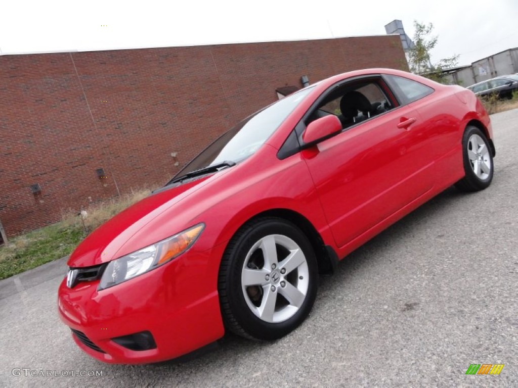 2008 Civic EX Coupe - Rallye Red / Black photo #2