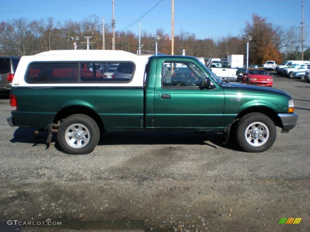 2000 Ranger XLT Regular Cab - Amazon Green Metallic / Medium Prairie Tan photo #4