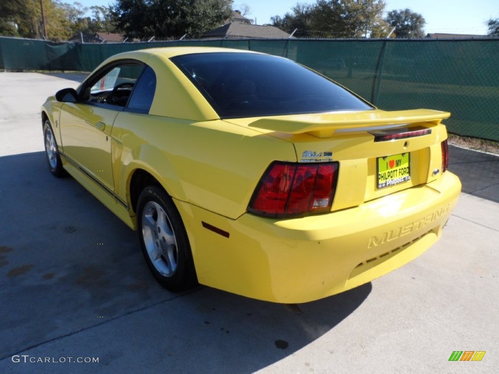 2001 Mustang V6 Coupe - Zinc Yellow Metallic / Dark Charcoal photo #5