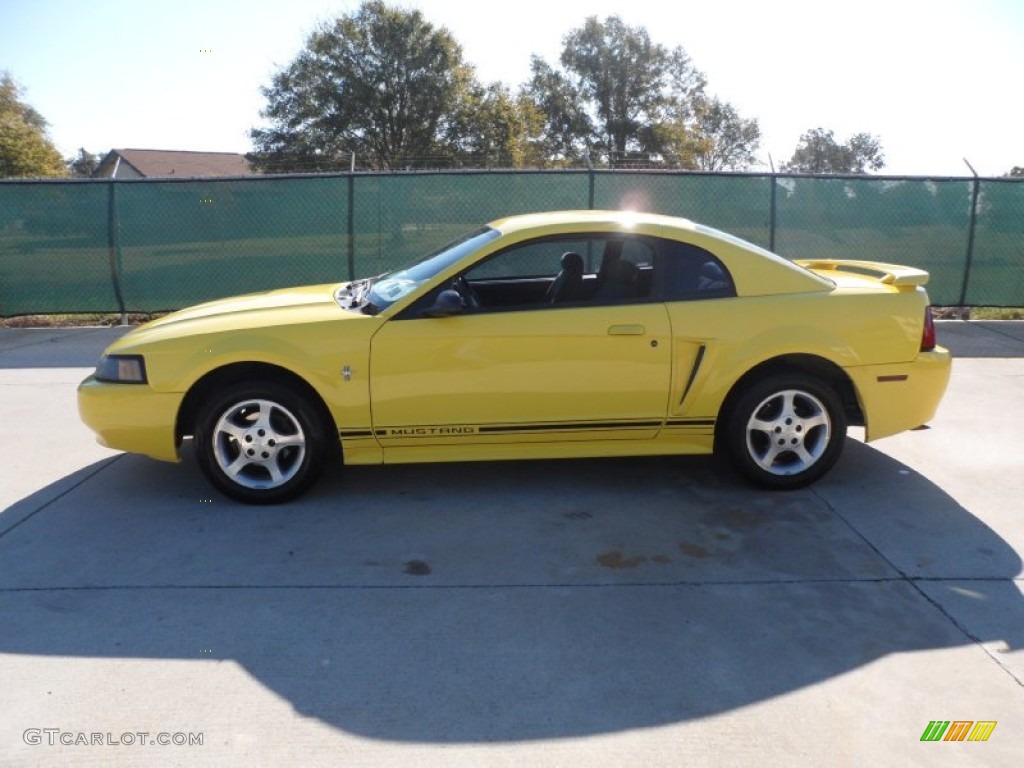 2001 Mustang V6 Coupe - Zinc Yellow Metallic / Dark Charcoal photo #6