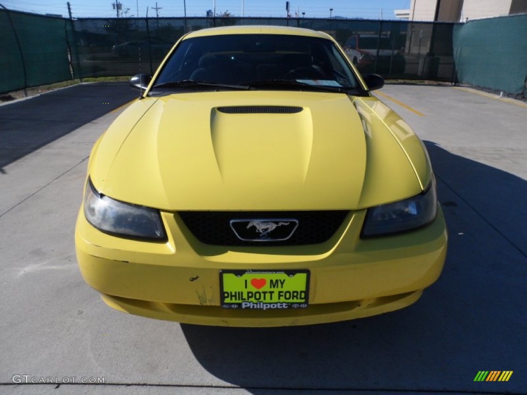 2001 Mustang V6 Coupe - Zinc Yellow Metallic / Dark Charcoal photo #8
