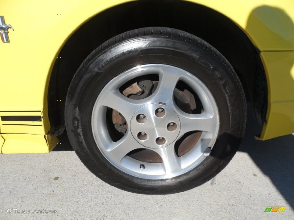 2001 Mustang V6 Coupe - Zinc Yellow Metallic / Dark Charcoal photo #12