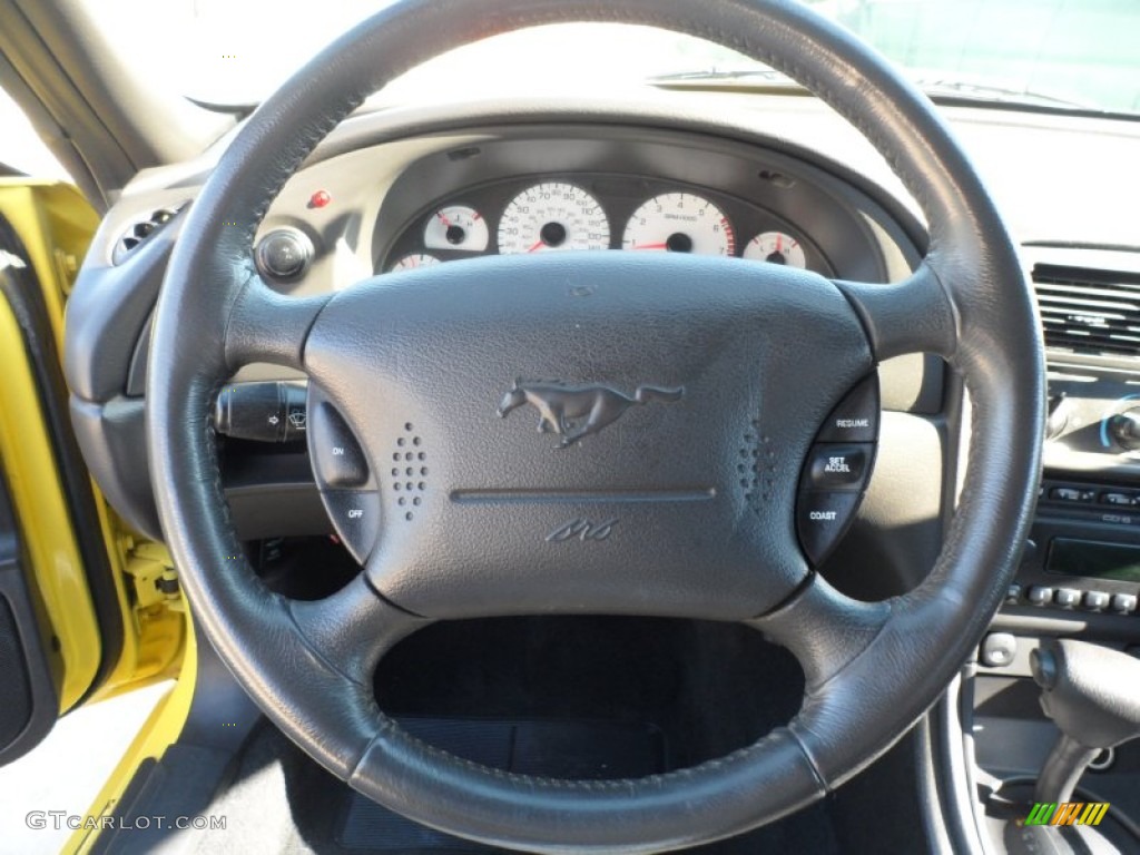 2001 Mustang V6 Coupe - Zinc Yellow Metallic / Dark Charcoal photo #27
