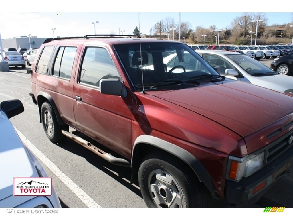 1990 Pathfinder SE 4x4 - Cherry Red Pearl / Red photo #1