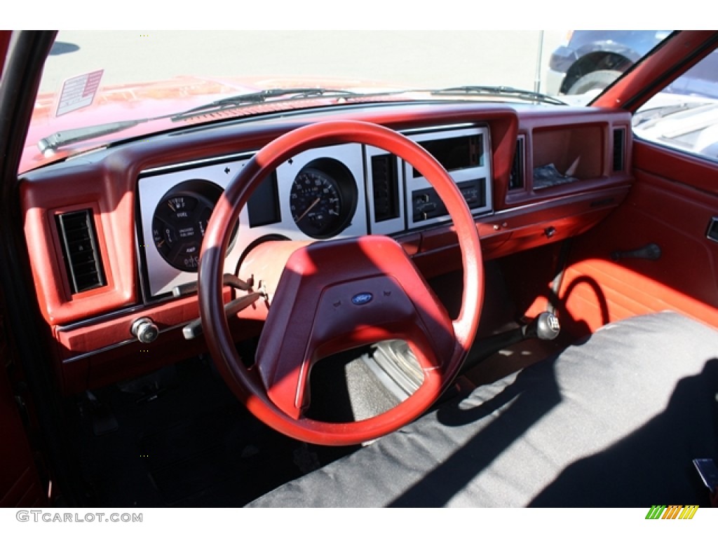 1988 Ford Ranger Regular Cab Scarlet Red Dashboard Photo #56744133