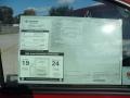 2012 Toyota Tacoma Access Cab Window Sticker