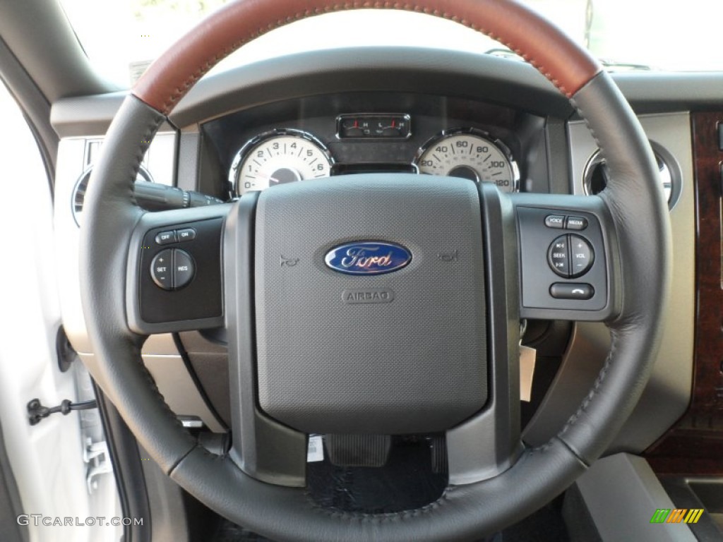 2012 Ford Expedition King Ranch 4x4 Chaparral Steering Wheel Photo #56745558