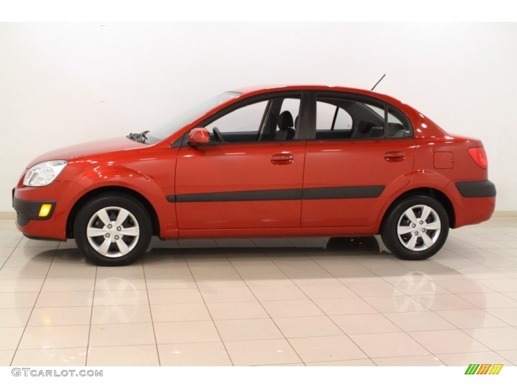 2009 Rio Sedan - Tropical Red / Gray photo #4