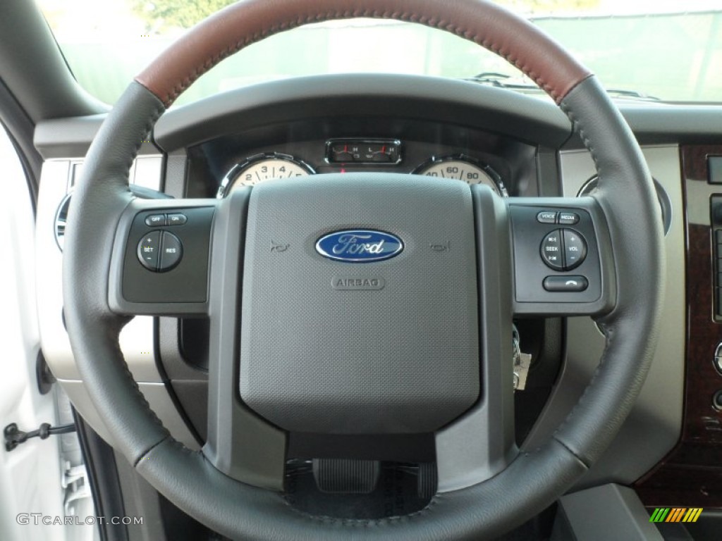 2012 Ford Expedition EL King Ranch 4x4 Chaparral Steering Wheel Photo #56745933