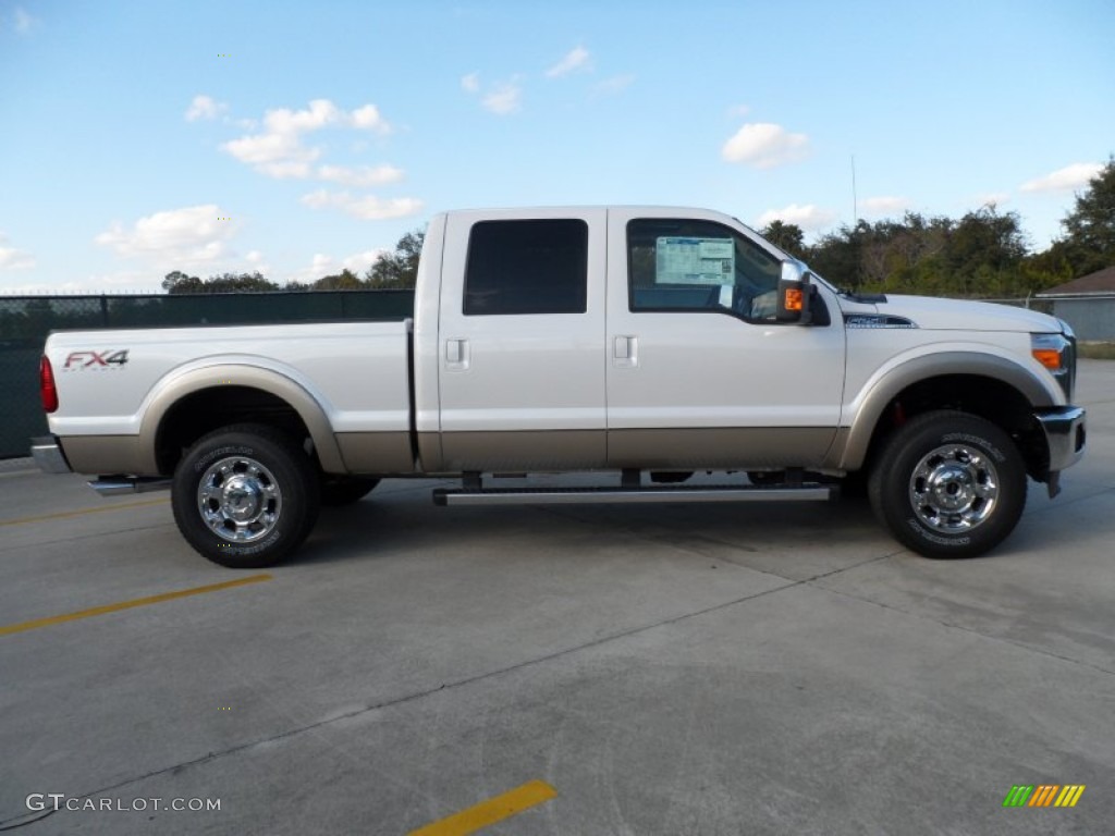 White Platinum Metallic Tri-Coat 2012 Ford F250 Super Duty Lariat Crew Cab 4x4 Exterior Photo #56745987