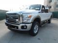2012 White Platinum Metallic Tri-Coat Ford F250 Super Duty Lariat Crew Cab 4x4  photo #7