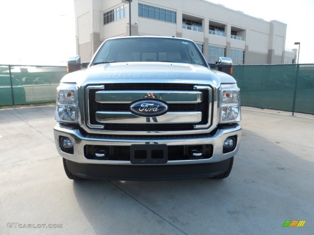 White Platinum Metallic Tri-Coat 2012 Ford F250 Super Duty Lariat Crew Cab 4x4 Exterior Photo #56746029