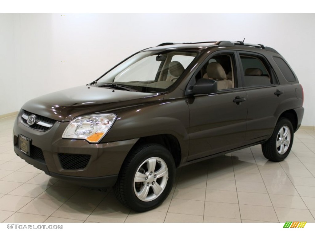 2009 Sportage LX - Smokey Brown / Beige photo #3