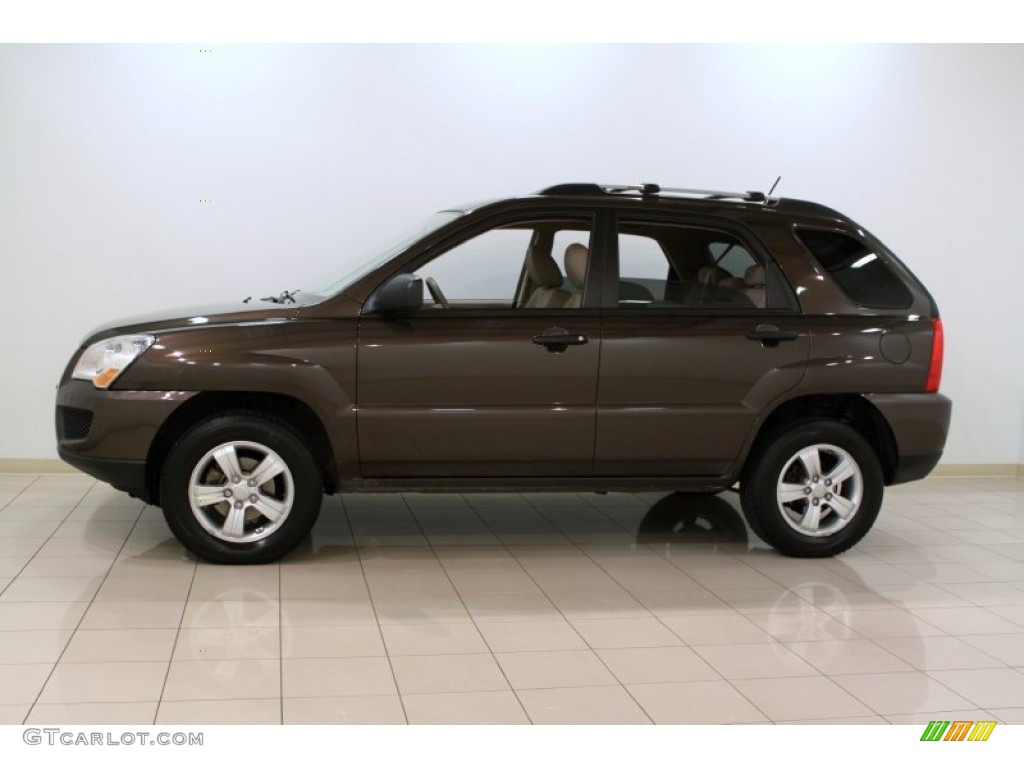 2009 Sportage LX - Smokey Brown / Beige photo #4