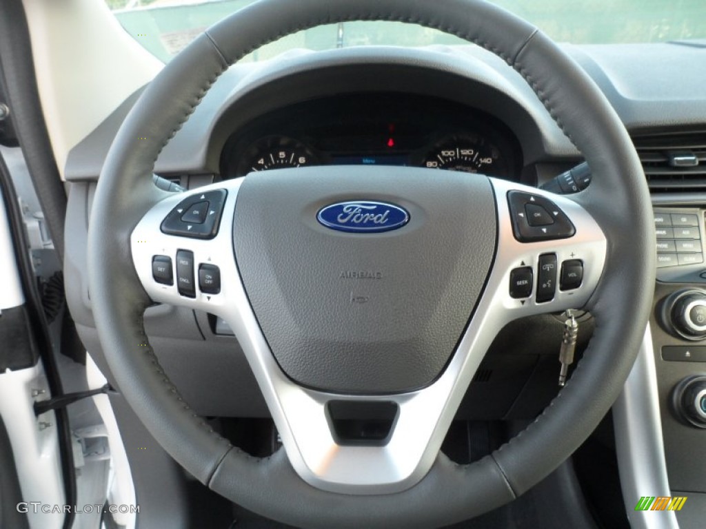 2012 Ford Edge SEL EcoBoost Medium Light Stone Steering Wheel Photo #56746920