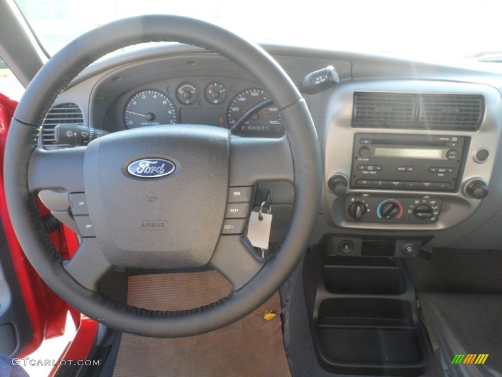 2011 Ford Ranger XLT SuperCab Medium Dark Flint Steering Wheel Photo #56747142