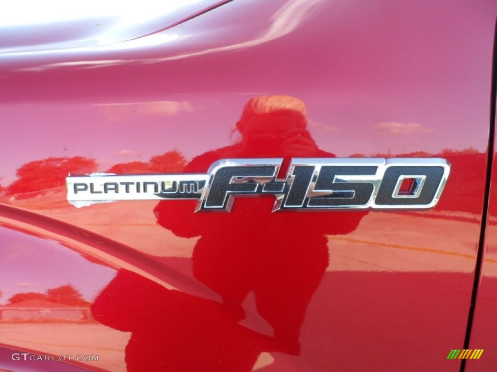 2011 F150 Platinum SuperCrew 4x4 - Red Candy Metallic / Steel Gray/Black photo #12