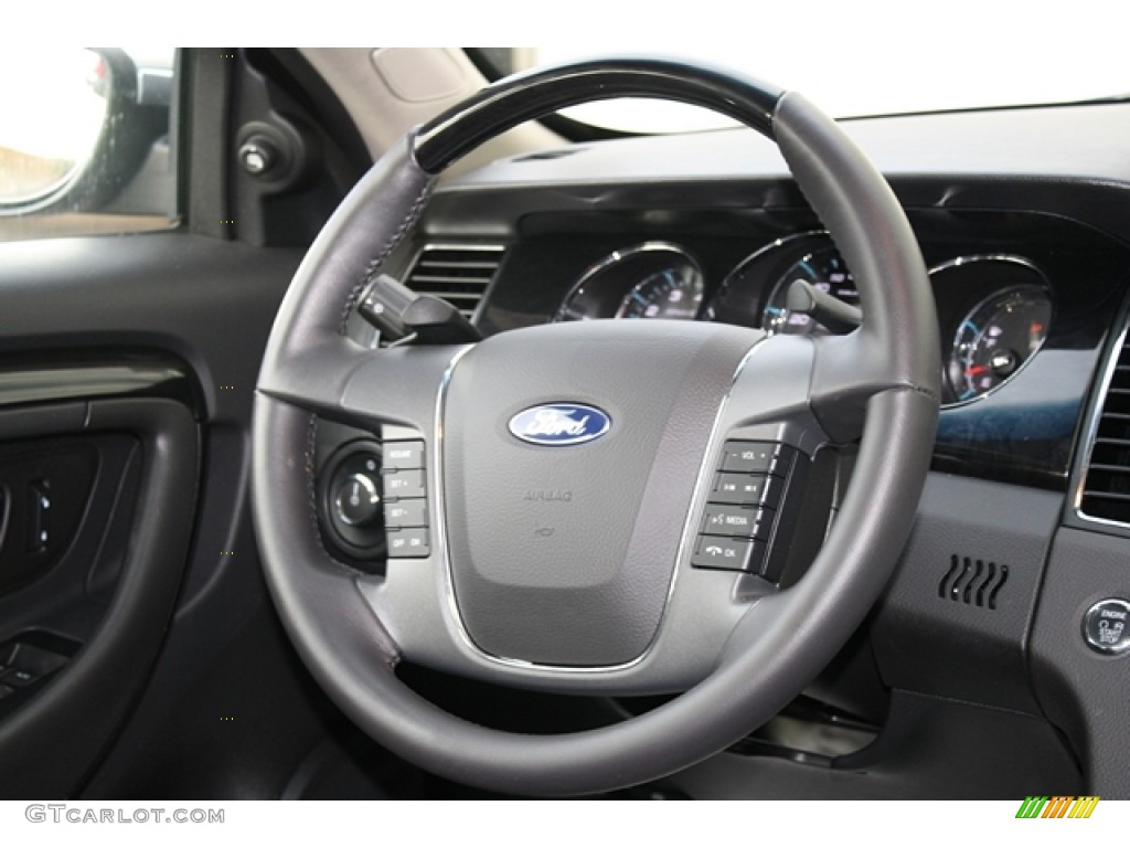 2011 Ford Taurus Limited AWD Charcoal Black Steering Wheel Photo #56747604