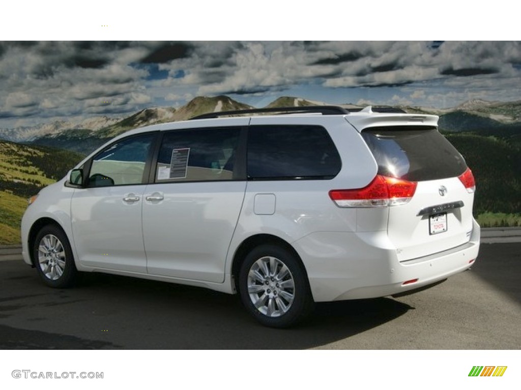 2012 Sienna Limited AWD - Blizzard White Pearl / Bisque photo #2