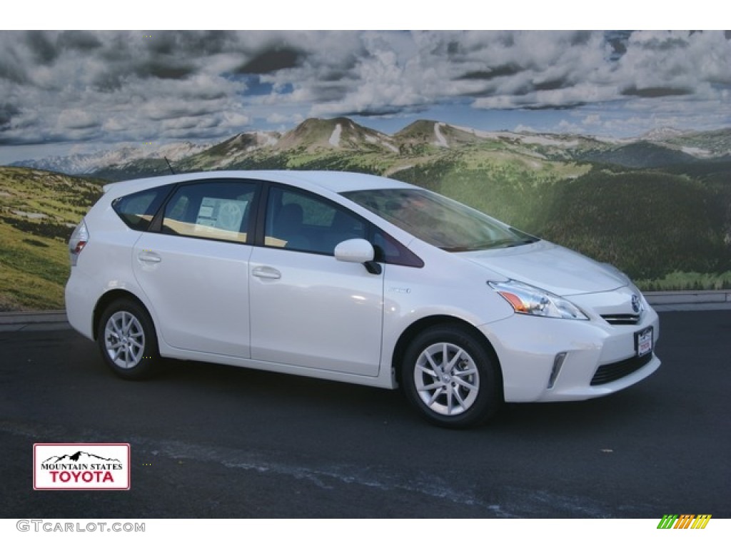 2012 Prius v Three Hybrid - Blizzard White Pearl / Misty Gray photo #1