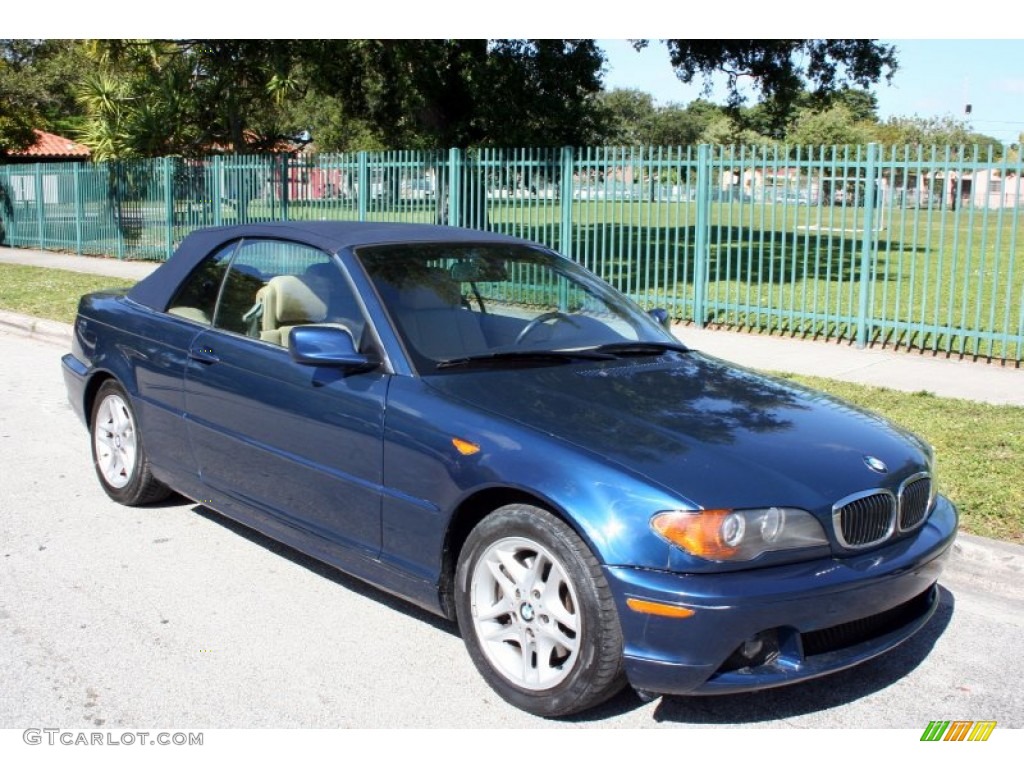 2004 3 Series 325i Convertible - Mystic Blue Metallic / Sand photo #14