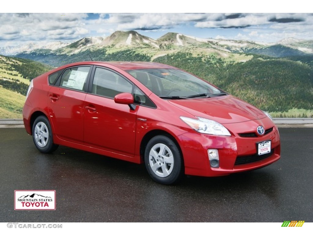 Barcelona Red Metallic Toyota Prius