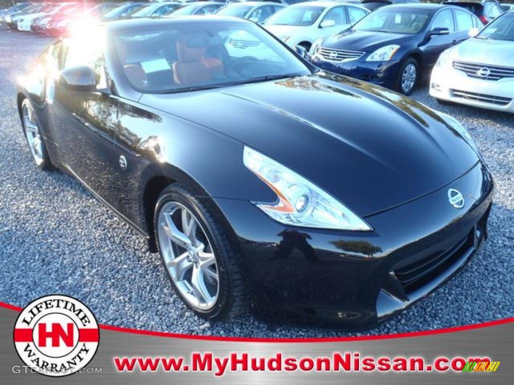 2012 370Z Touring Coupe - Magnetic Black / Persimmon photo #1