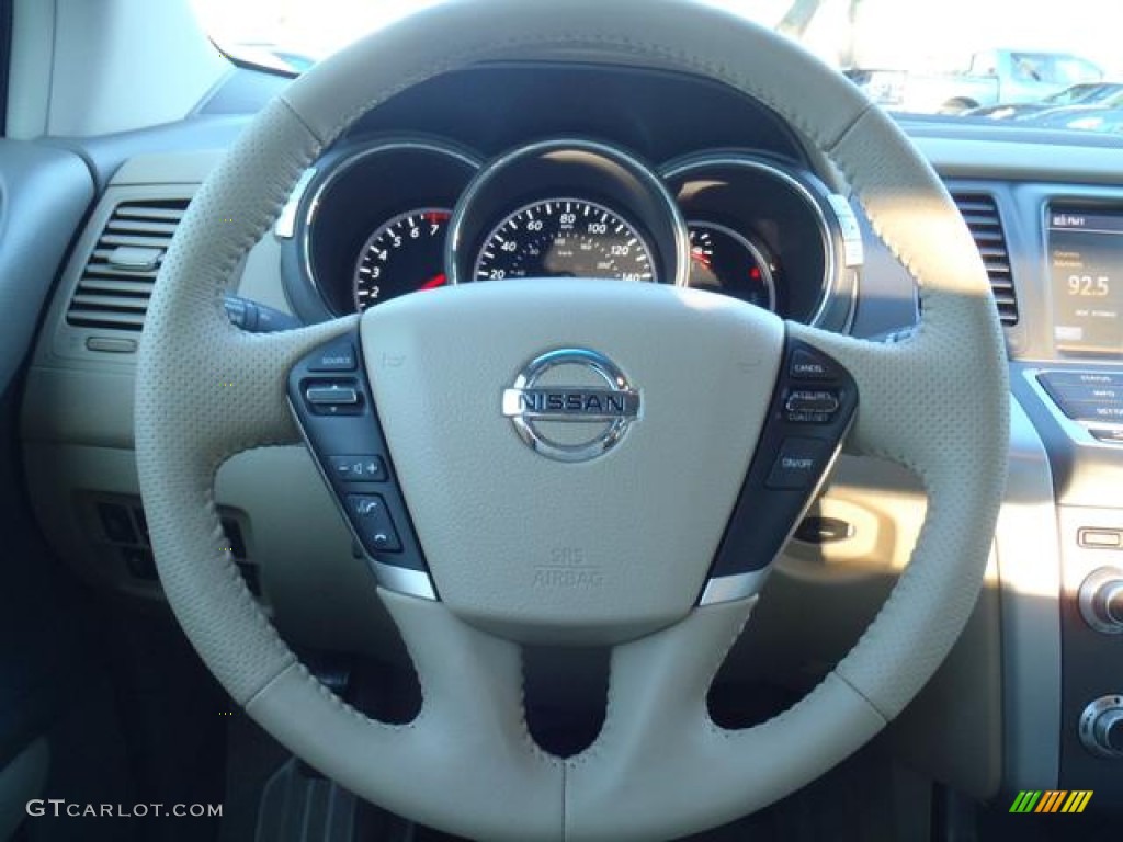 2012 Nissan Murano SL Beige Steering Wheel Photo #56753351