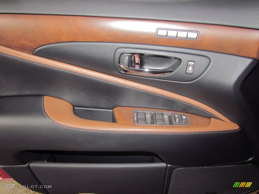 2010 Lexus LS 460 Black/Saddle Tan Door Panel Photo #56757753