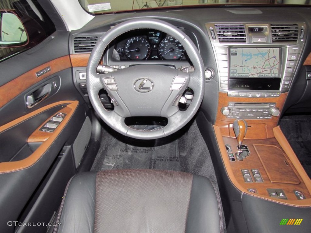 2010 Lexus LS 460 Black/Saddle Tan Dashboard Photo #56757765