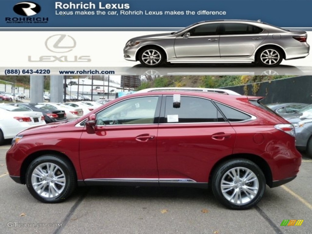 2012 RX 450h AWD Hybrid - Matador Red Metallic / Parchment photo #1