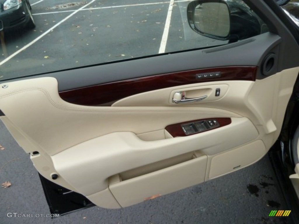 2012 Lexus LS 460 AWD Parchment/Medium Brown Walnut Door Panel Photo #56759109