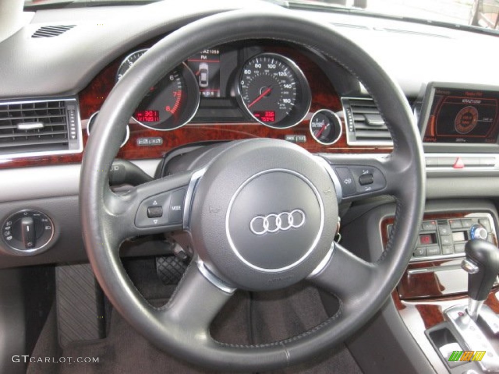 2005 A8 L 4.2 quattro - Brilliant Black / Black/Amaretto photo #10