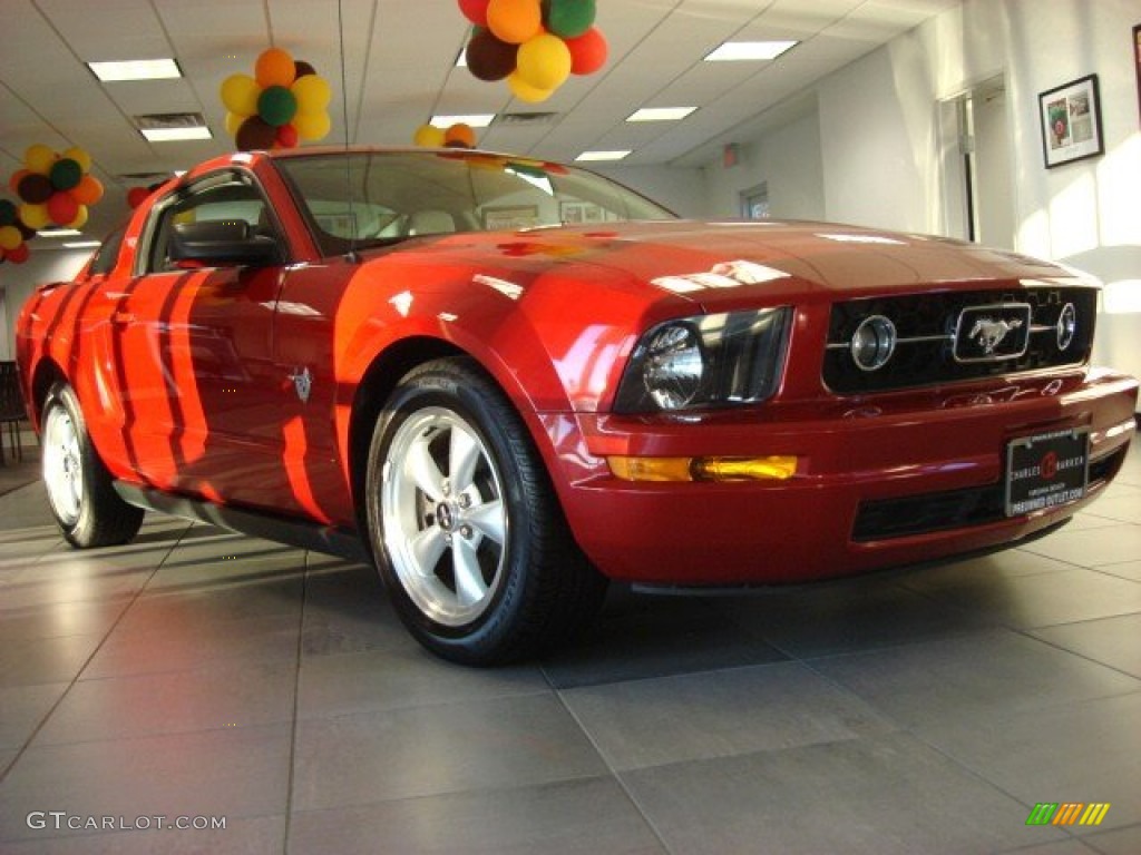 2009 Mustang V6 Premium Coupe - Dark Candy Apple Red / Light Graphite photo #1