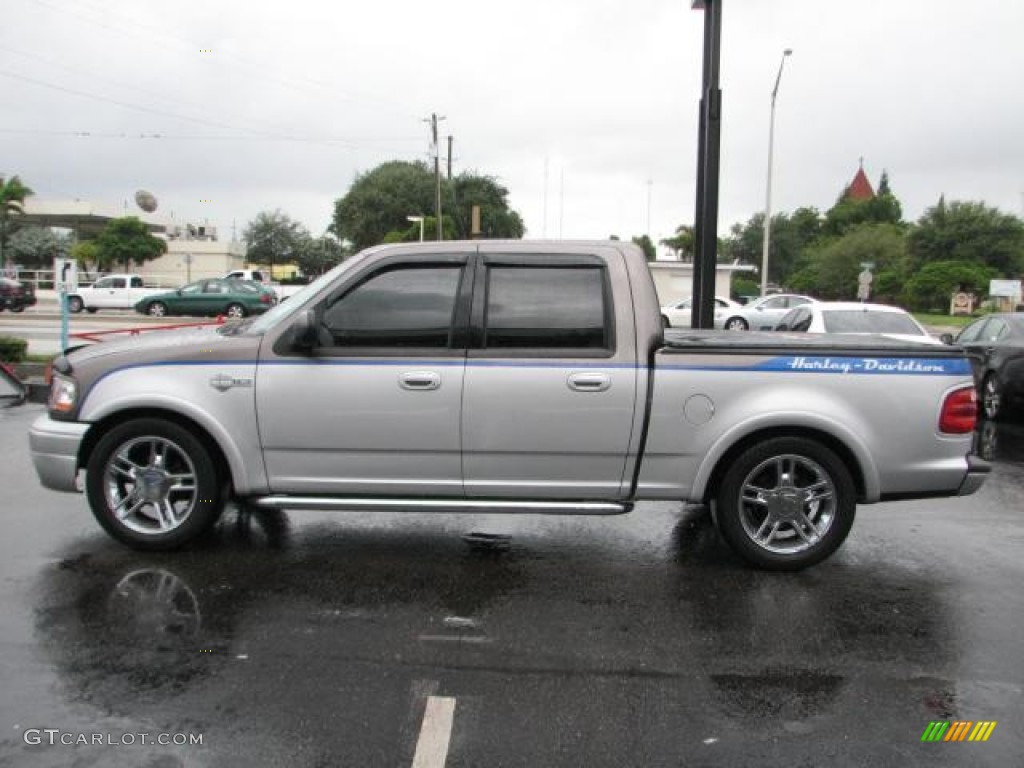 2002 F150 Harley-Davidson SuperCrew - Dark Shadow Grey Metallic / Black/Grey photo #6