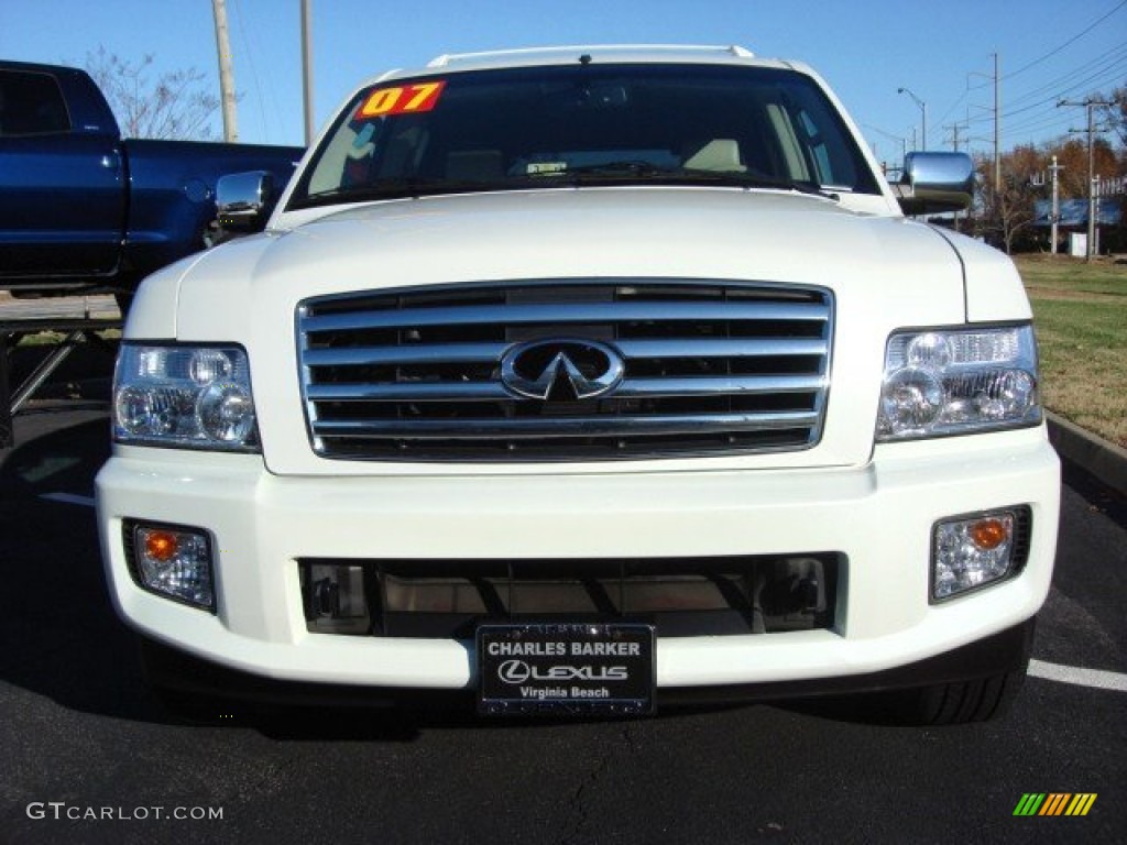 2007 QX 56 4WD - Ivory White Pearl / Willow Beige photo #7
