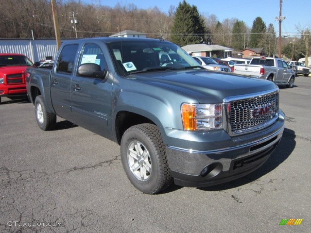 2012 Sierra 1500 SLE Crew Cab 4x4 - Stealth Gray Metallic / Ebony photo #1