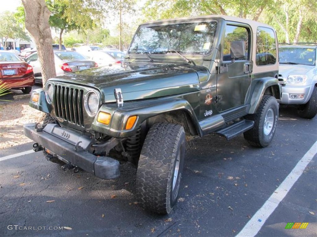 1998 Wrangler Sahara 4x4 - Moss Green Pearl / Gray photo #4