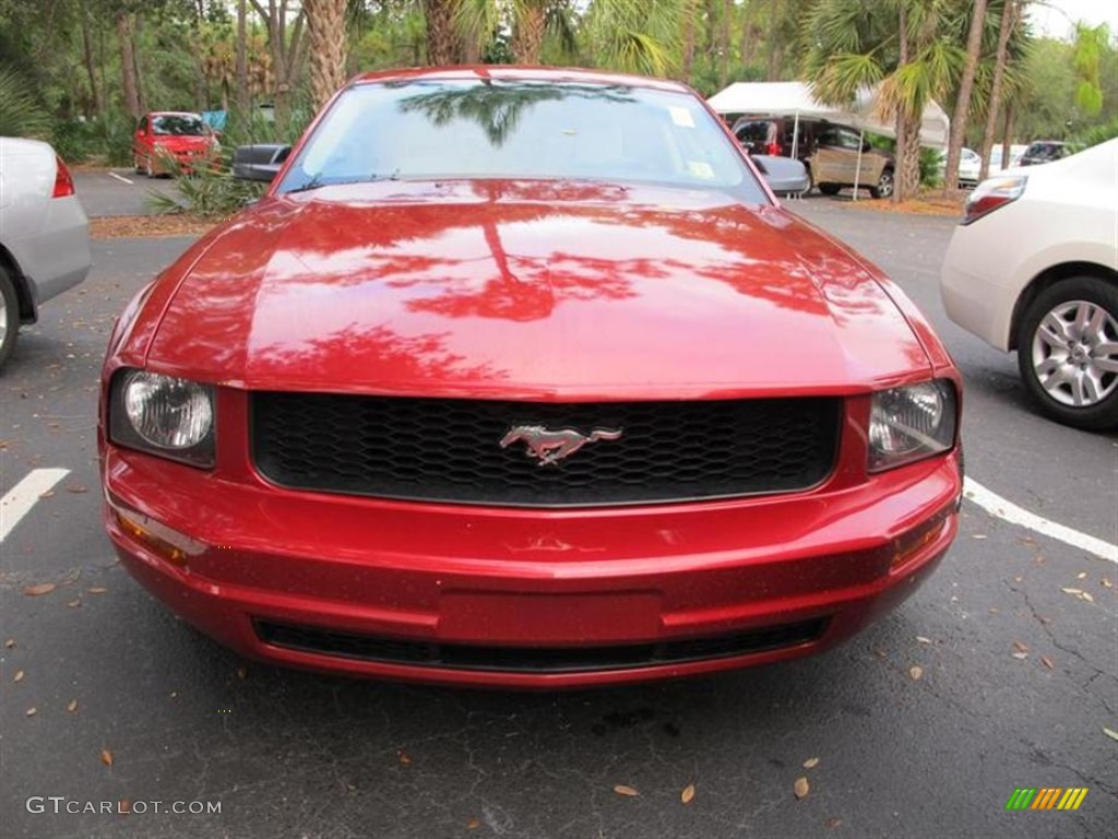 2005 Mustang V6 Deluxe Coupe - Redfire Metallic / Medium Parchment photo #4