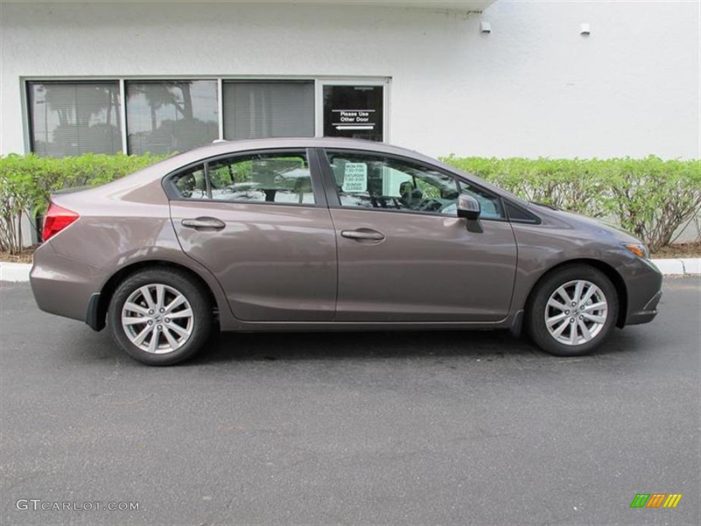 2012 Civic EX-L Sedan - Urban Titanium Metallic / Beige photo #2