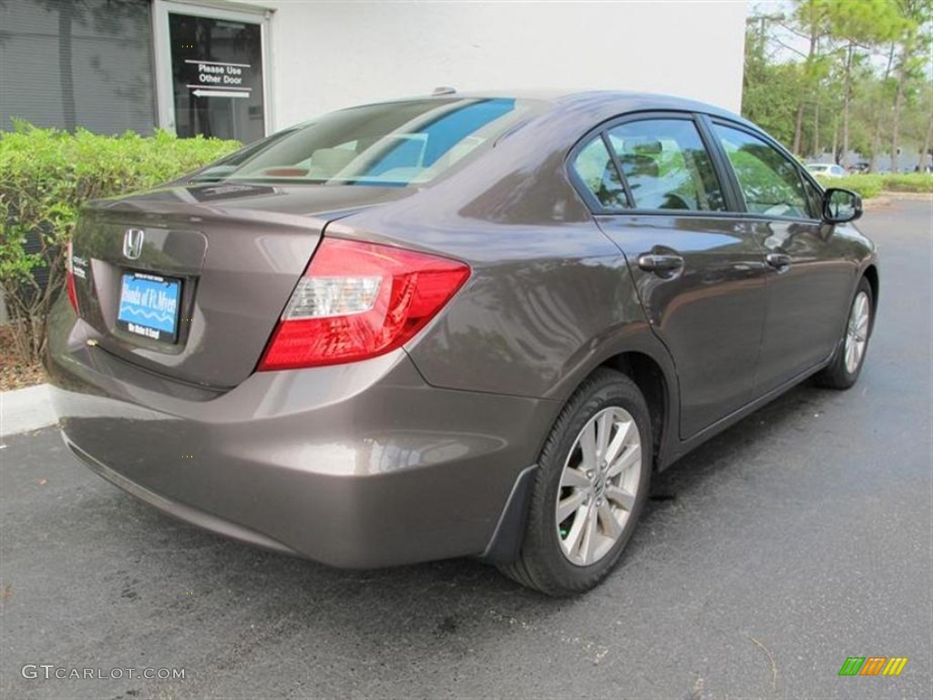 2012 Civic EX-L Sedan - Urban Titanium Metallic / Beige photo #3