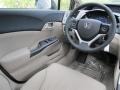 Beige 2012 Honda Civic EX-L Sedan Steering Wheel