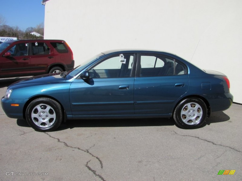 2001 Elantra GLS - Ocean Blue / Beige photo #2