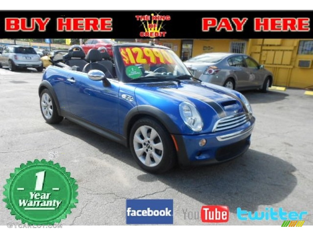 2006 Cooper S Convertible - Hyper Blue Metallic / Space Gray/Panther Black photo #1
