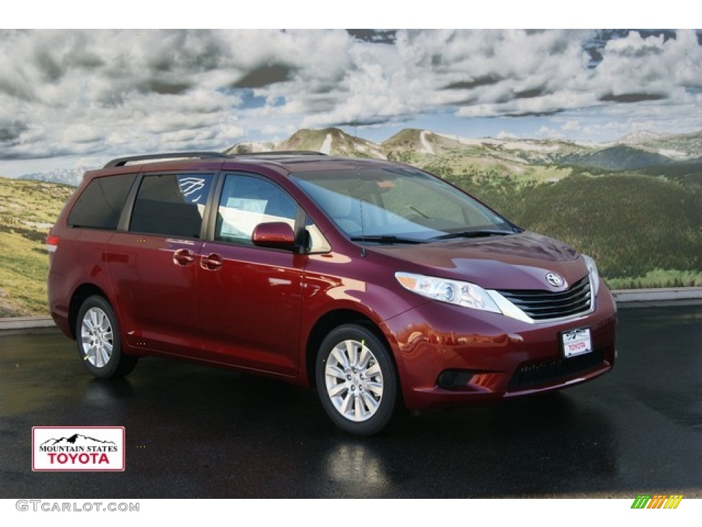 2012 Sienna LE AWD - Salsa Red Pearl / Bisque photo #1