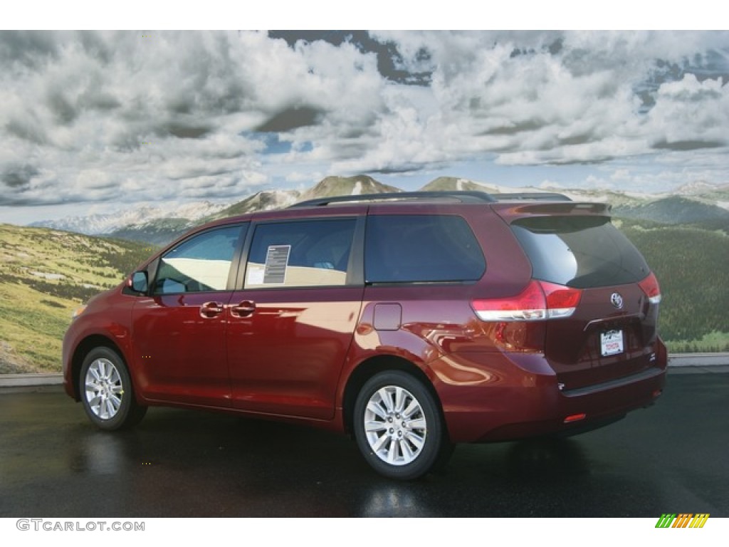 2012 Sienna LE AWD - Salsa Red Pearl / Bisque photo #3