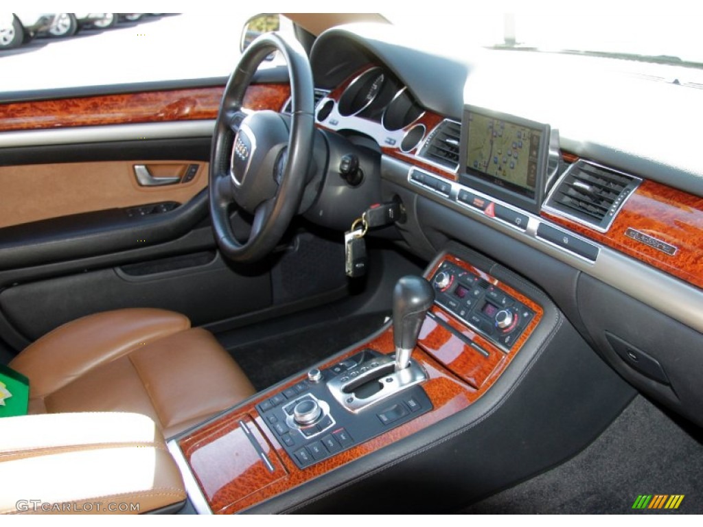 2006 Audi A8 L 4.2 quattro Black/Amaretto Dashboard Photo #56778528